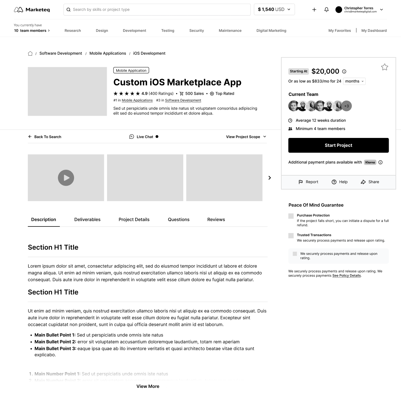 Final design: Project Overview Header