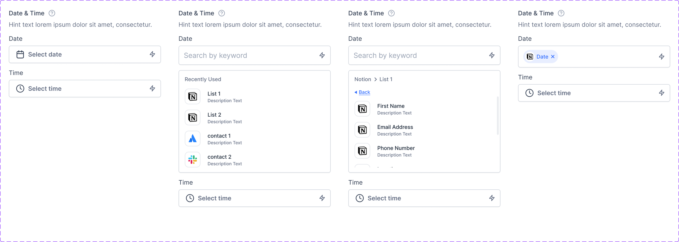 Developer handoff spec: Date and Time