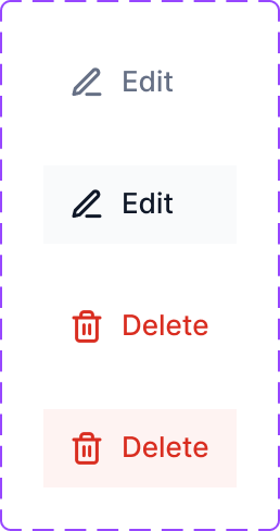 Developer handoff spec: Menu Item States