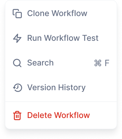 Developer handoff spec: Workflow Options Menu