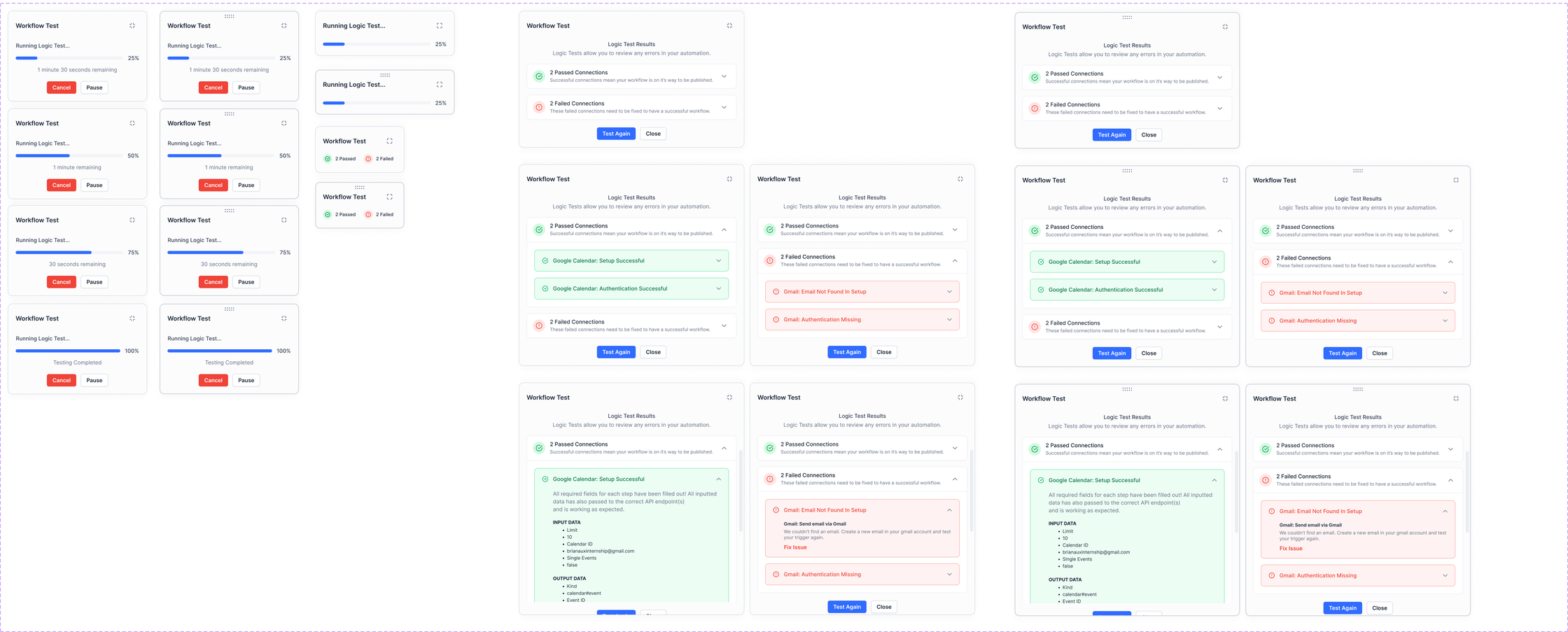 Developer handoff spec: Logic Test, Loading States