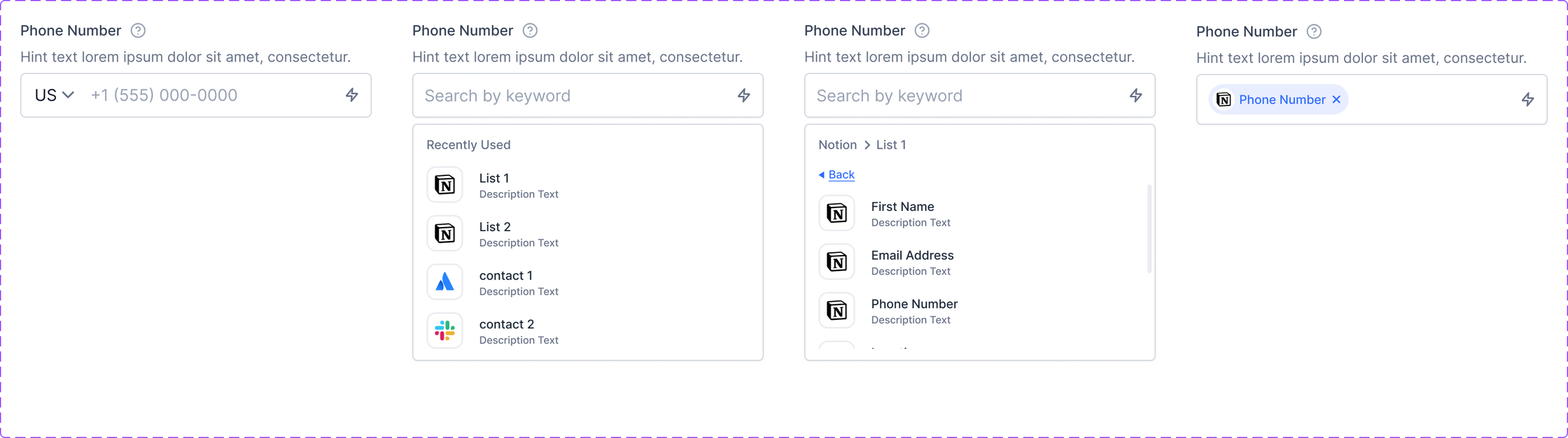 Developer handoff spec: Phone Number