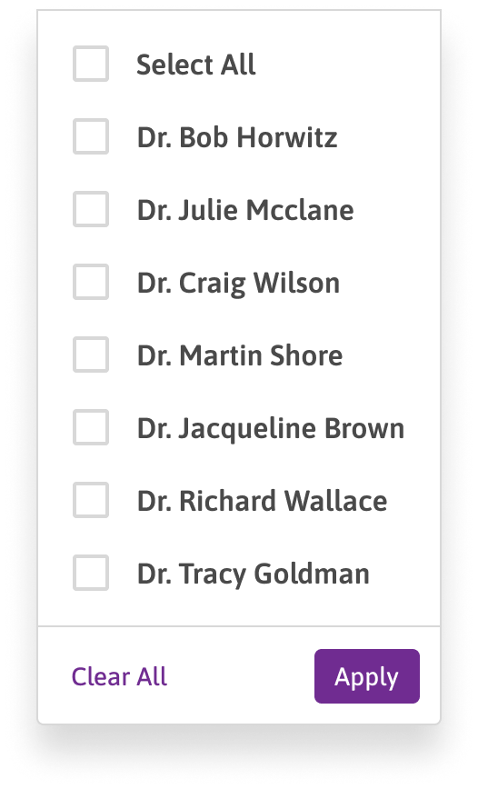 Claims filter, physician