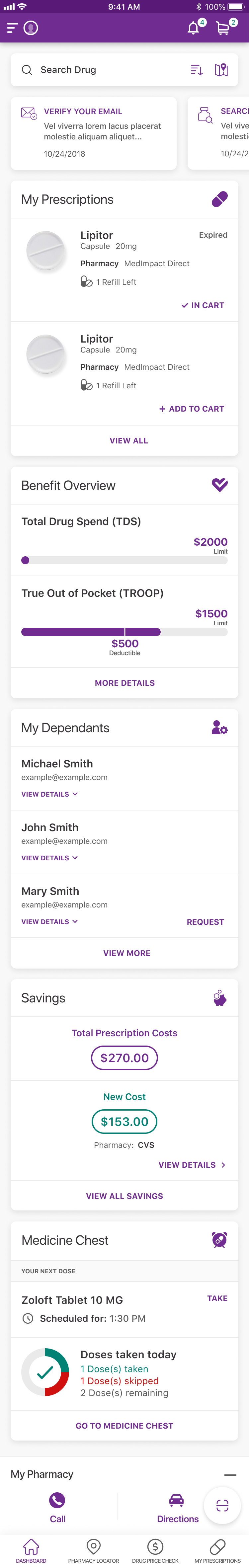 MedImpact mobile app screen