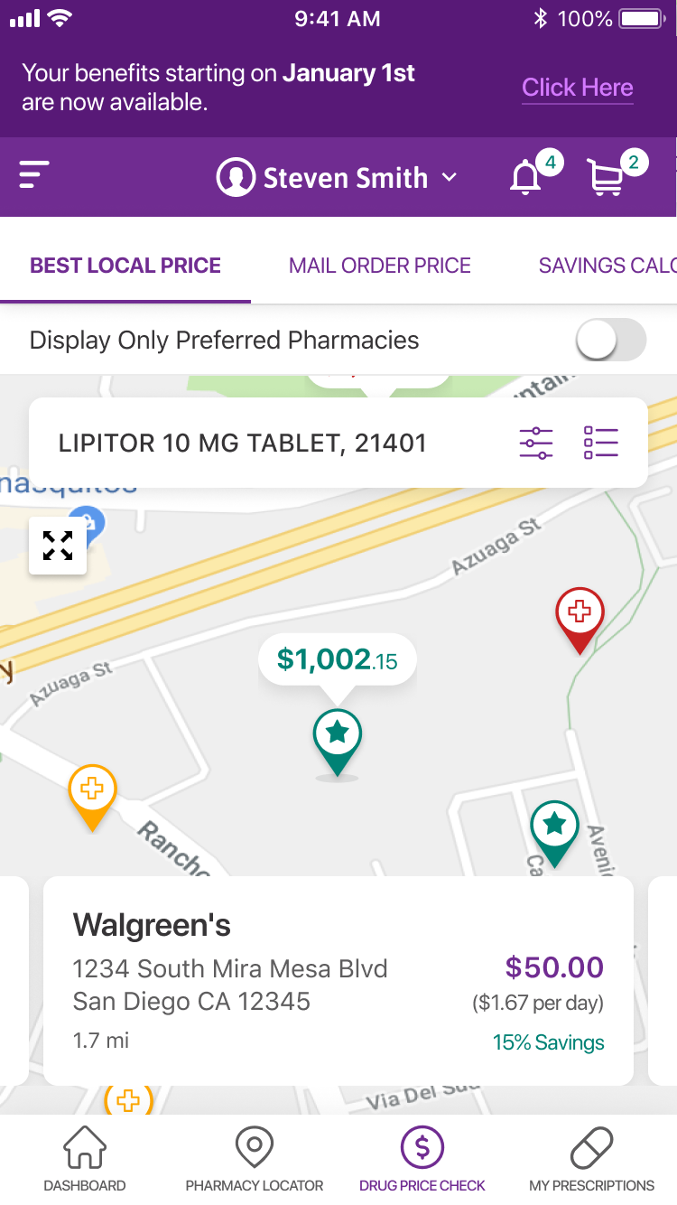 MedImpact mobile app screen