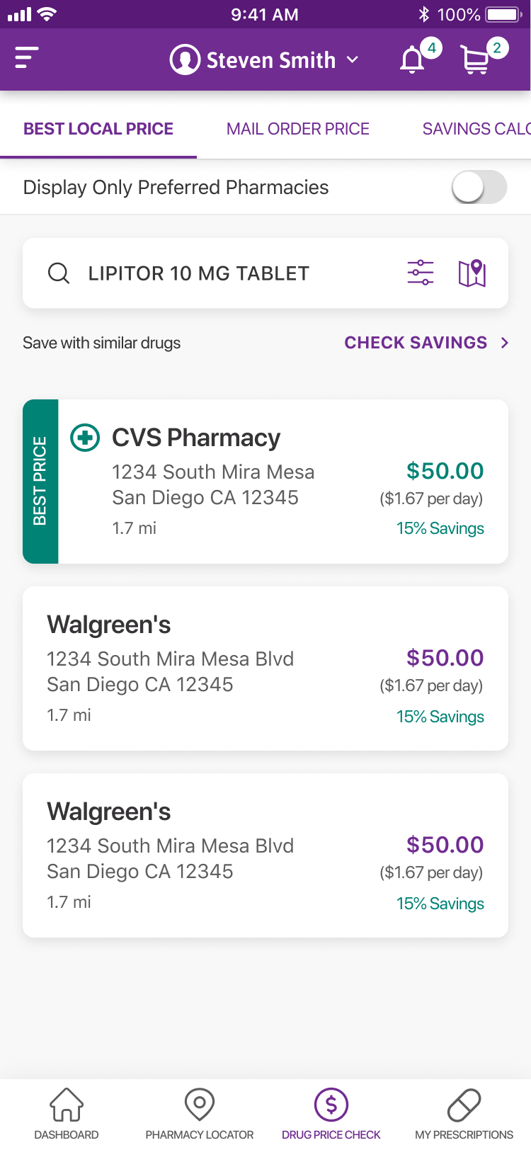 MedImpact mobile app screen