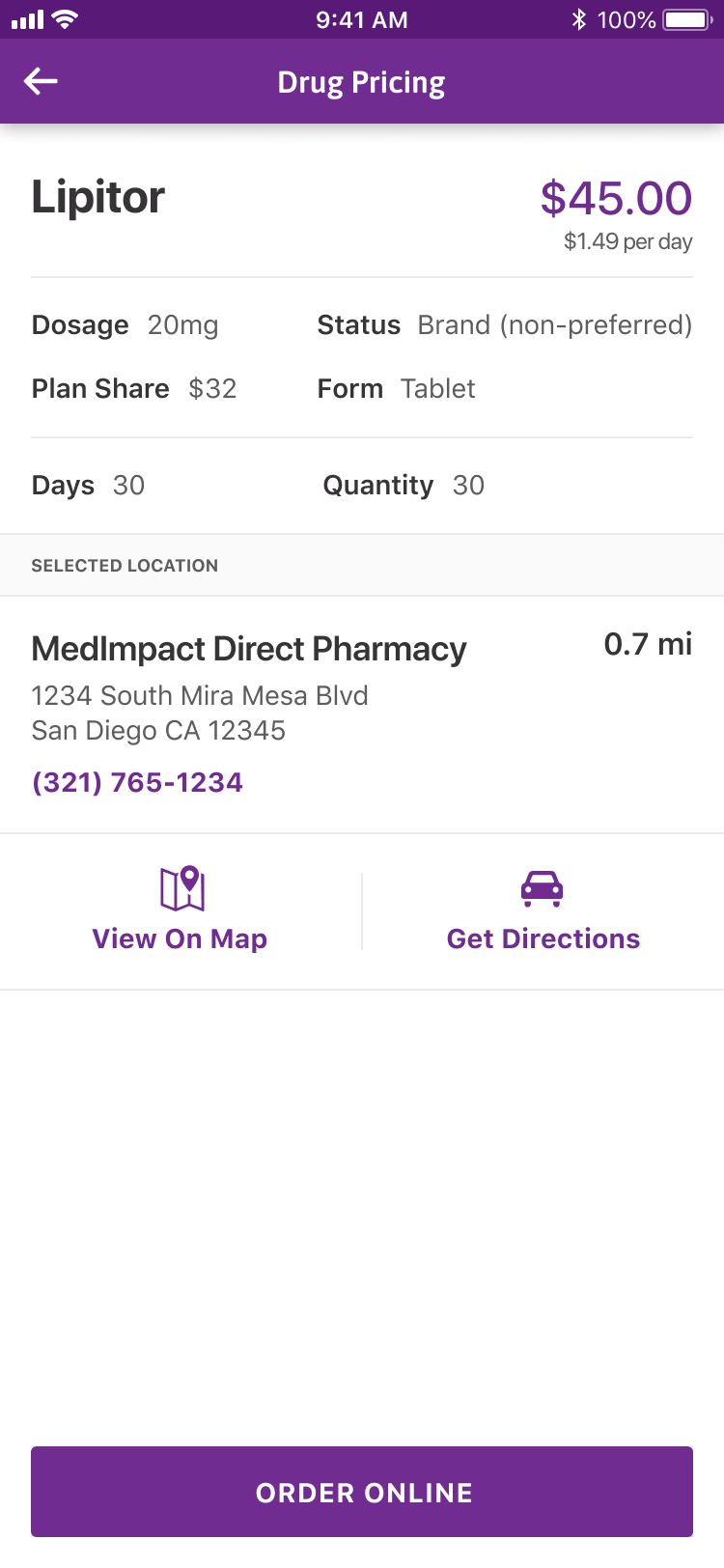 MedImpact mobile app screen