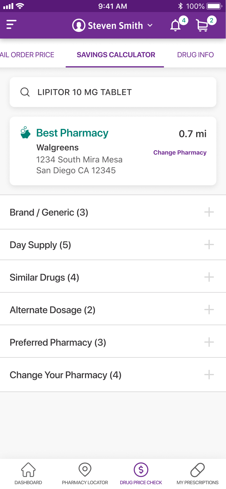 MedImpact mobile app screen