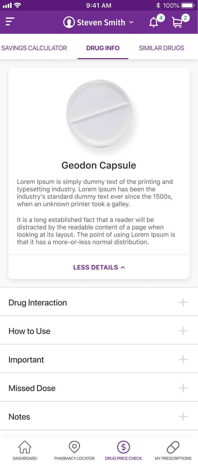 MedImpact mobile app screen