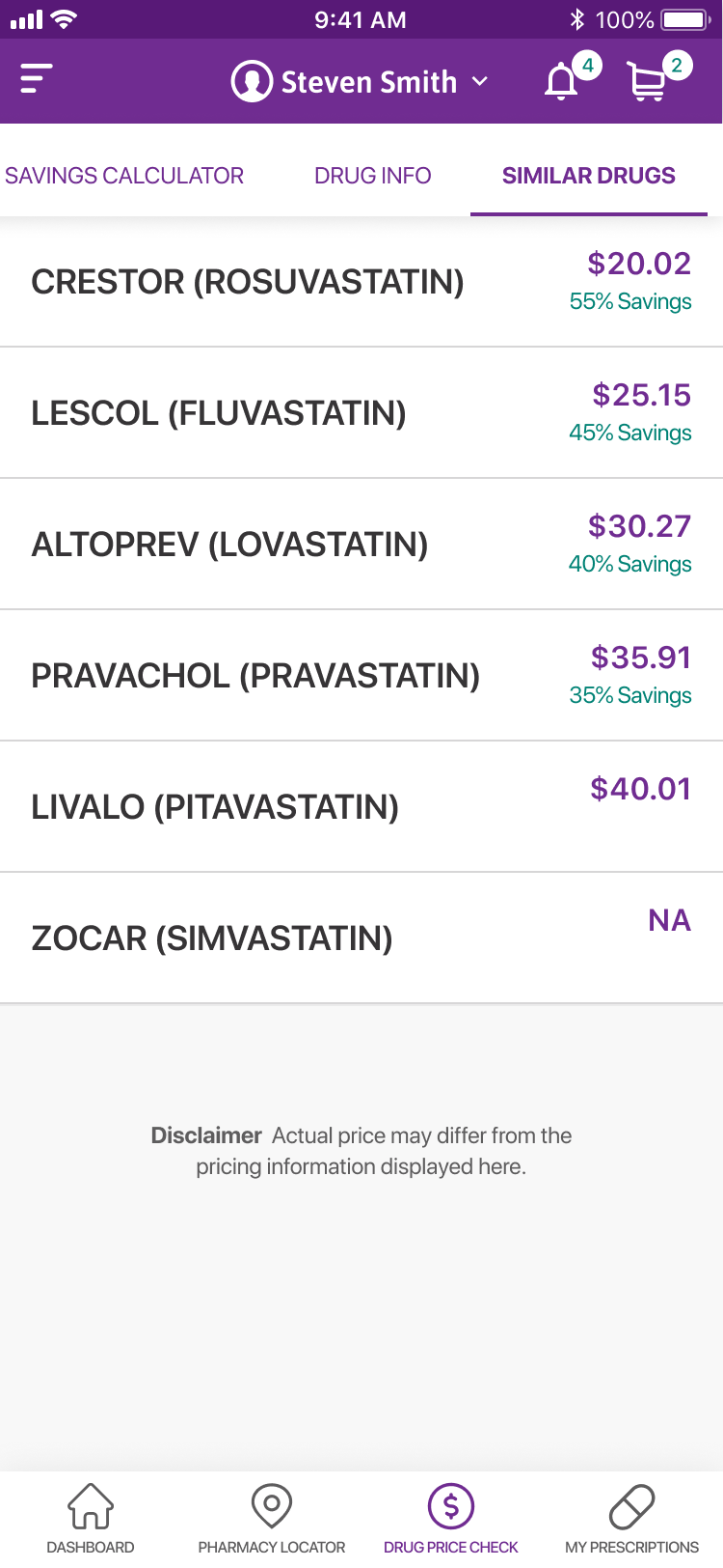 MedImpact mobile app screen
