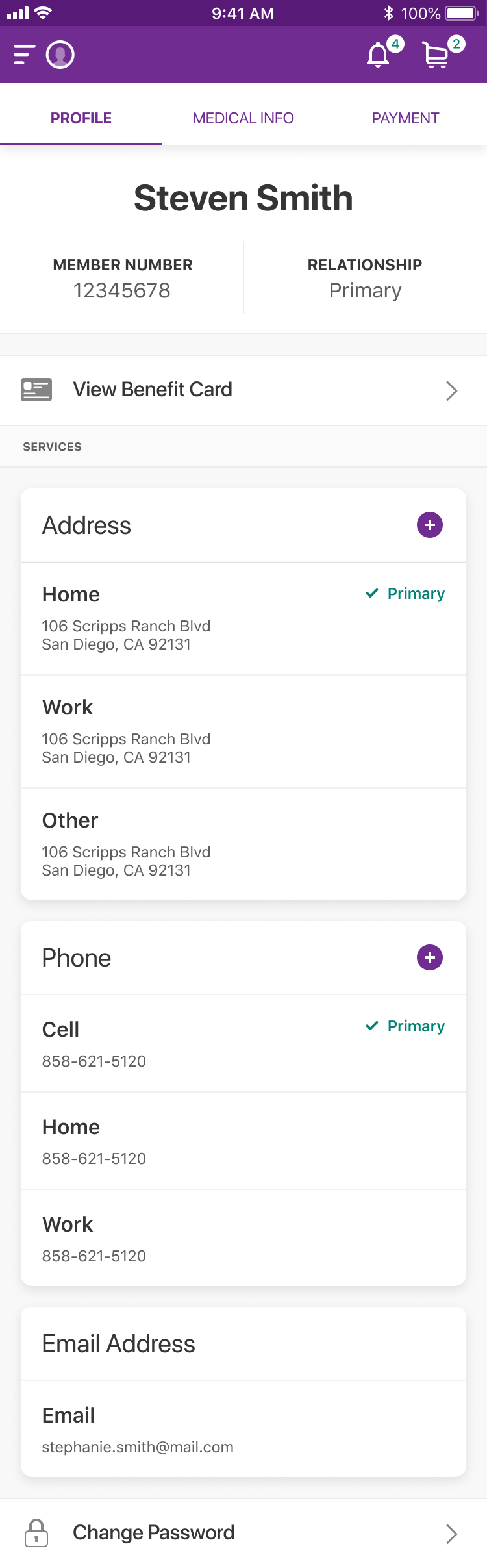 MedImpact mobile app screen