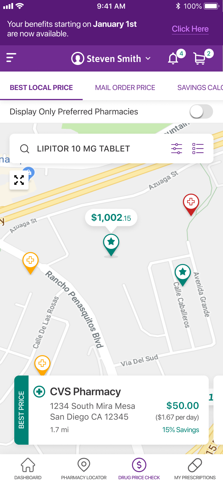 MedImpact mobile app screen