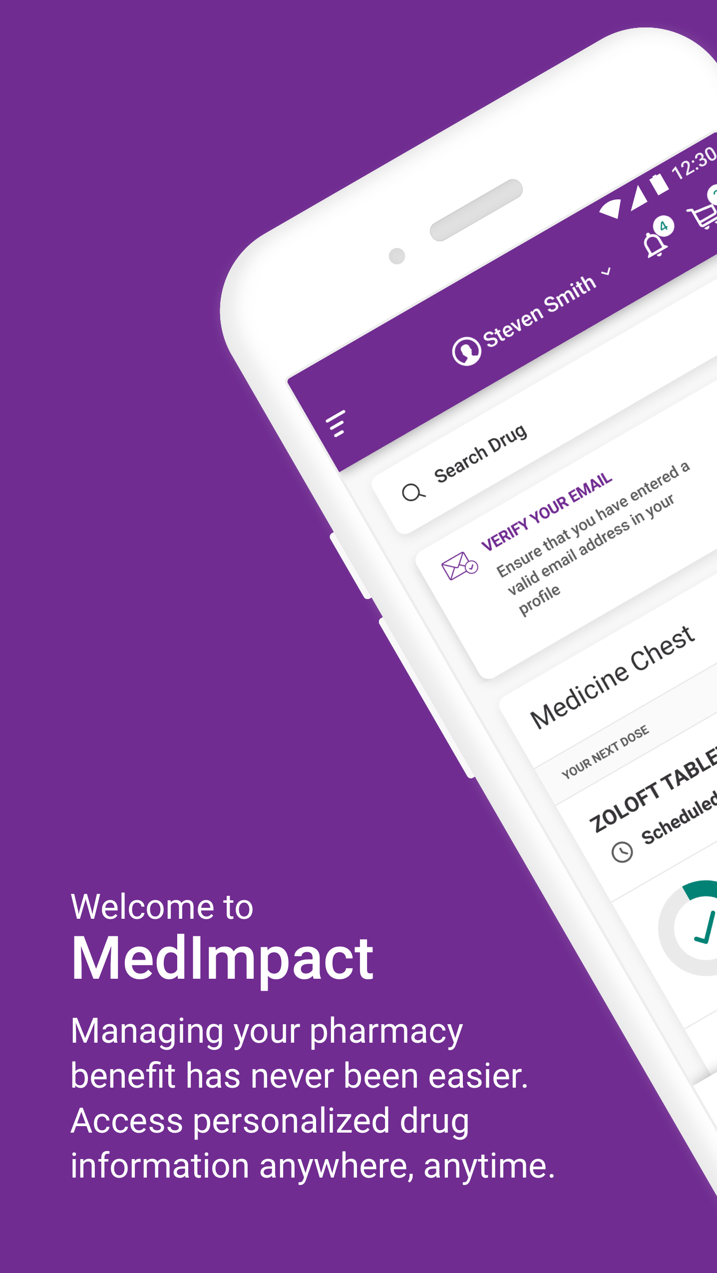 MedImpact mobile app screen 1