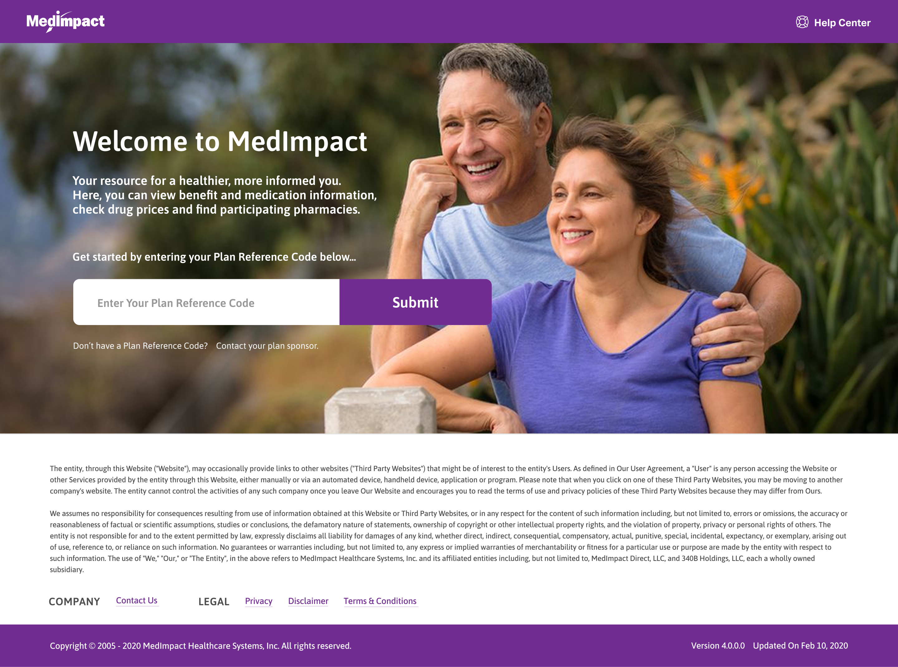MedImpact Open Enrollment landing page