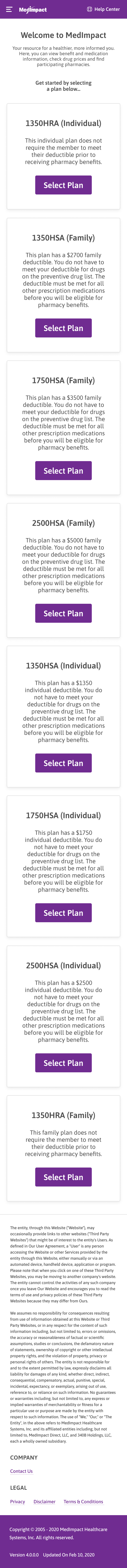 MedImpact Open Enrollment — select-plan