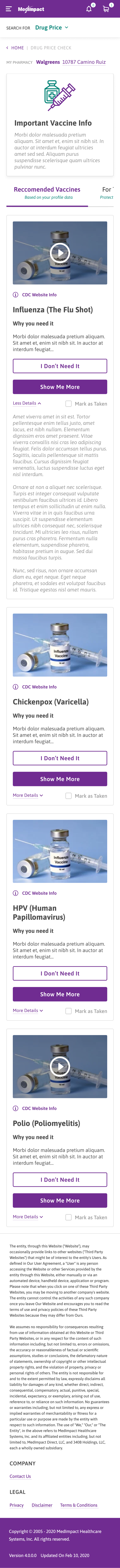 MedImpact Vaccine Module — recommended-vaccines-extended